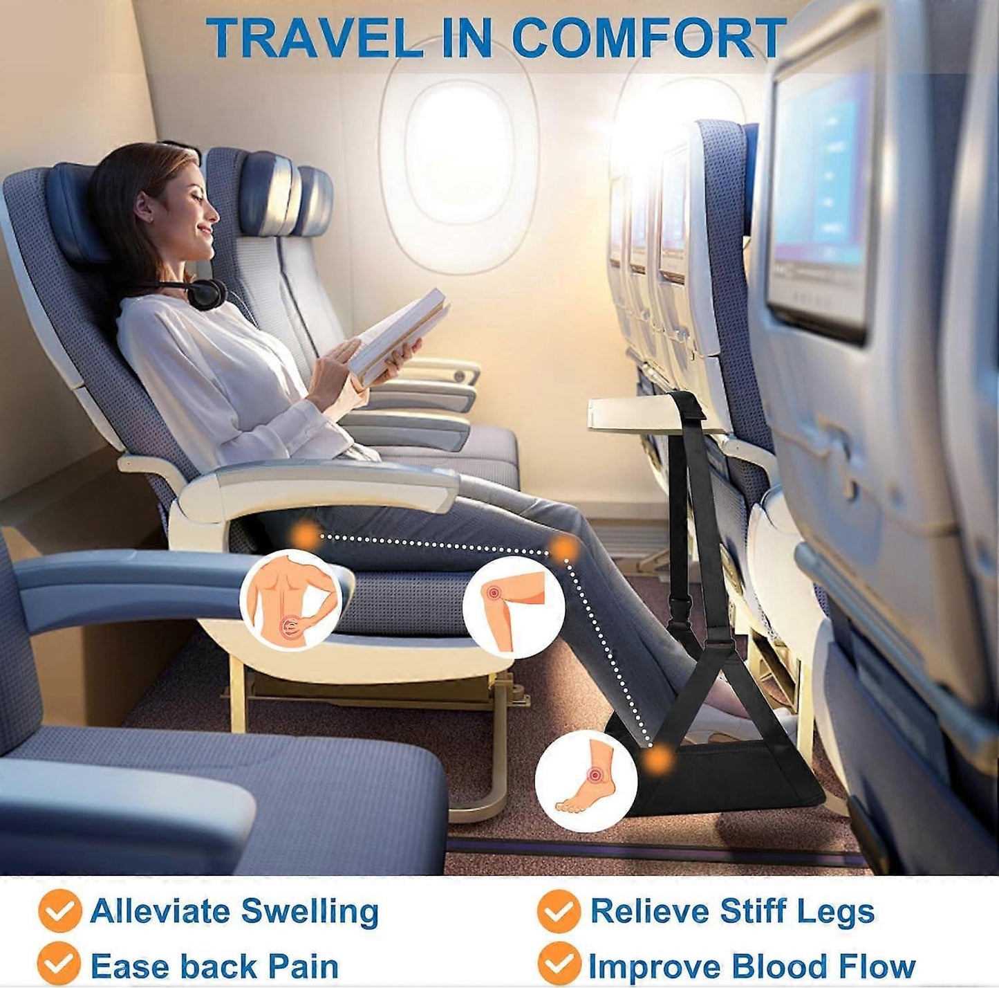 Airplane Foot Rest, Portable Leg Support for Travel