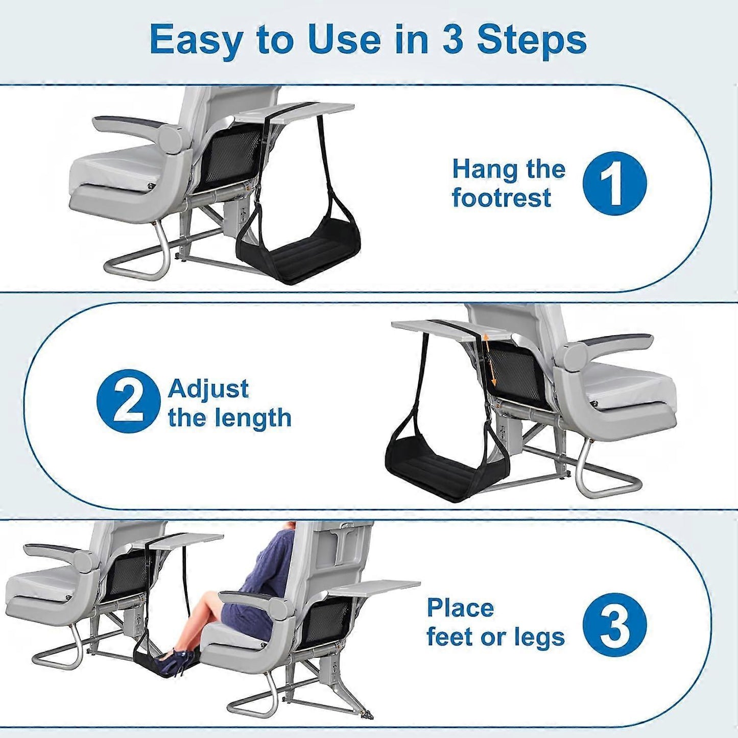 Airplane Foot Rest, Portable Leg Support for Travel