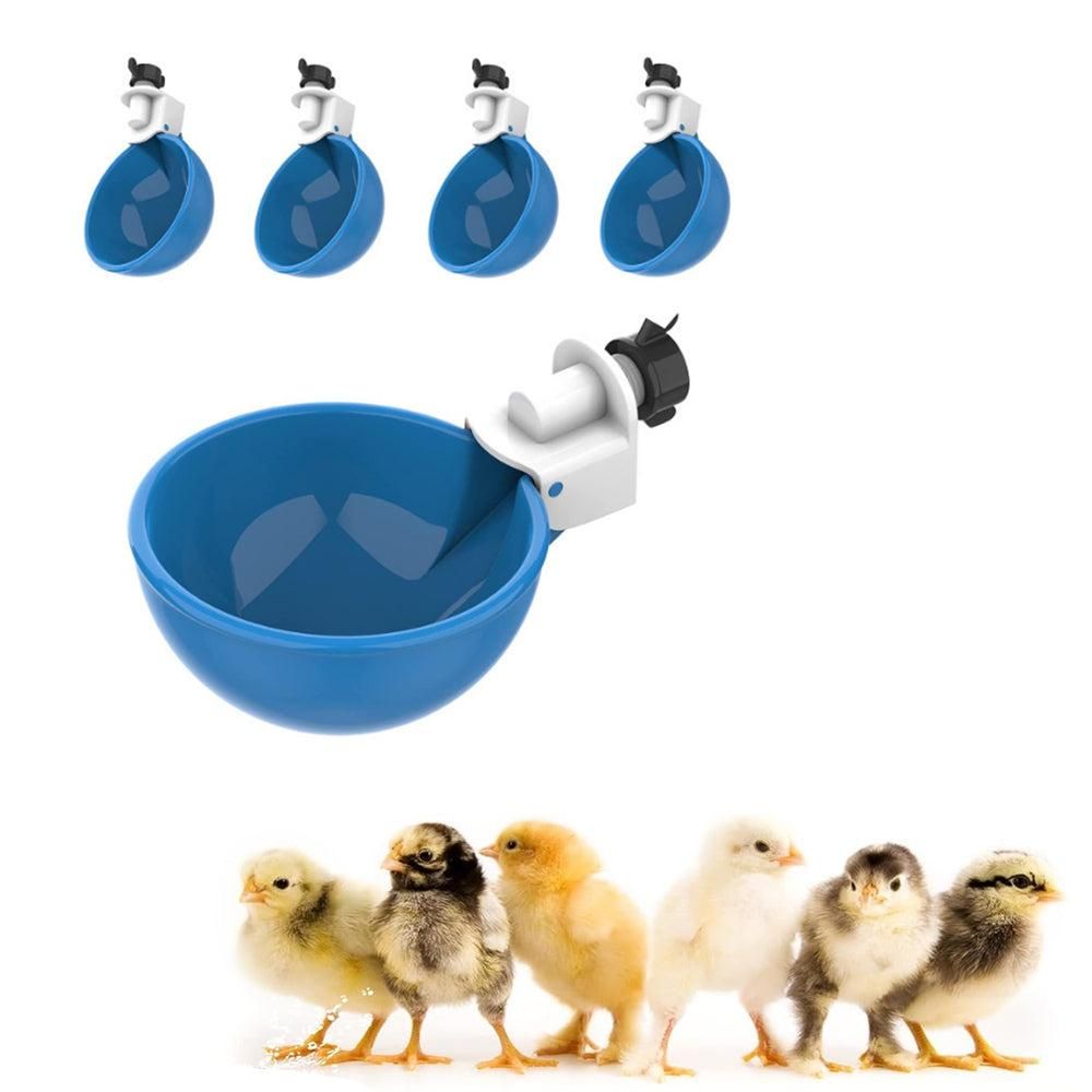 5Pcs Automatic Chicken Waterer Cups Water Feeder for Chicks Duck Goose Orange