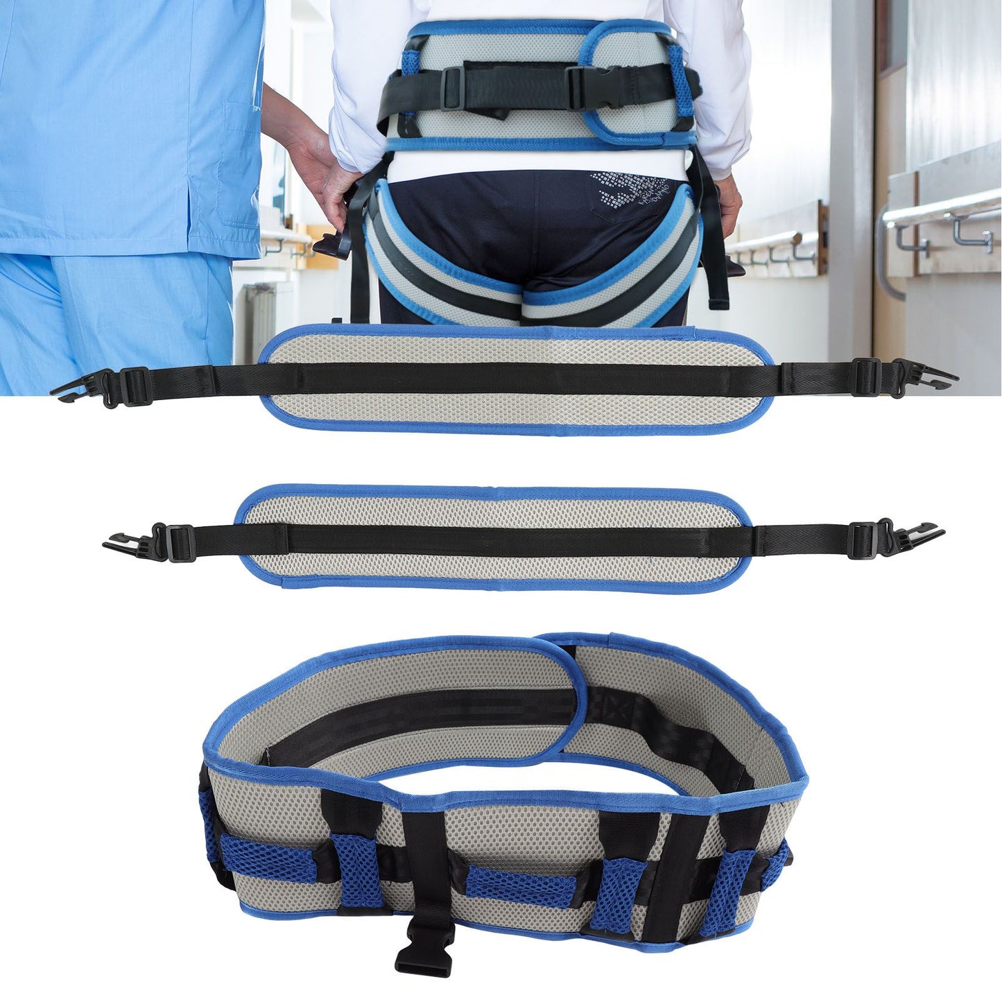 Transfer Belt with Leg Loops - Stable EVA Gait Belt for Patients & Elderly L