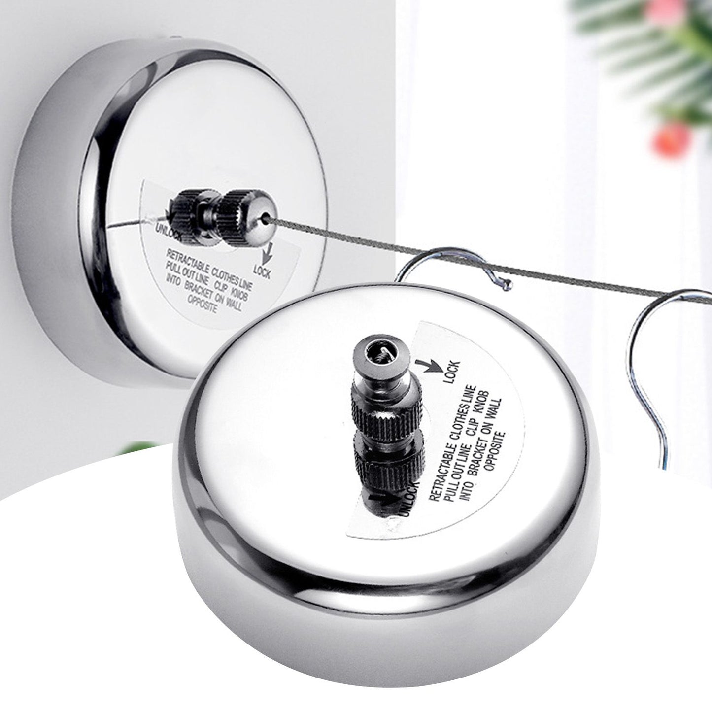 Retractable Clothesline 2.8m Stainless Steel Strong Bearing Rust Corrosion Resistant Telescopic Clothes Drying Line