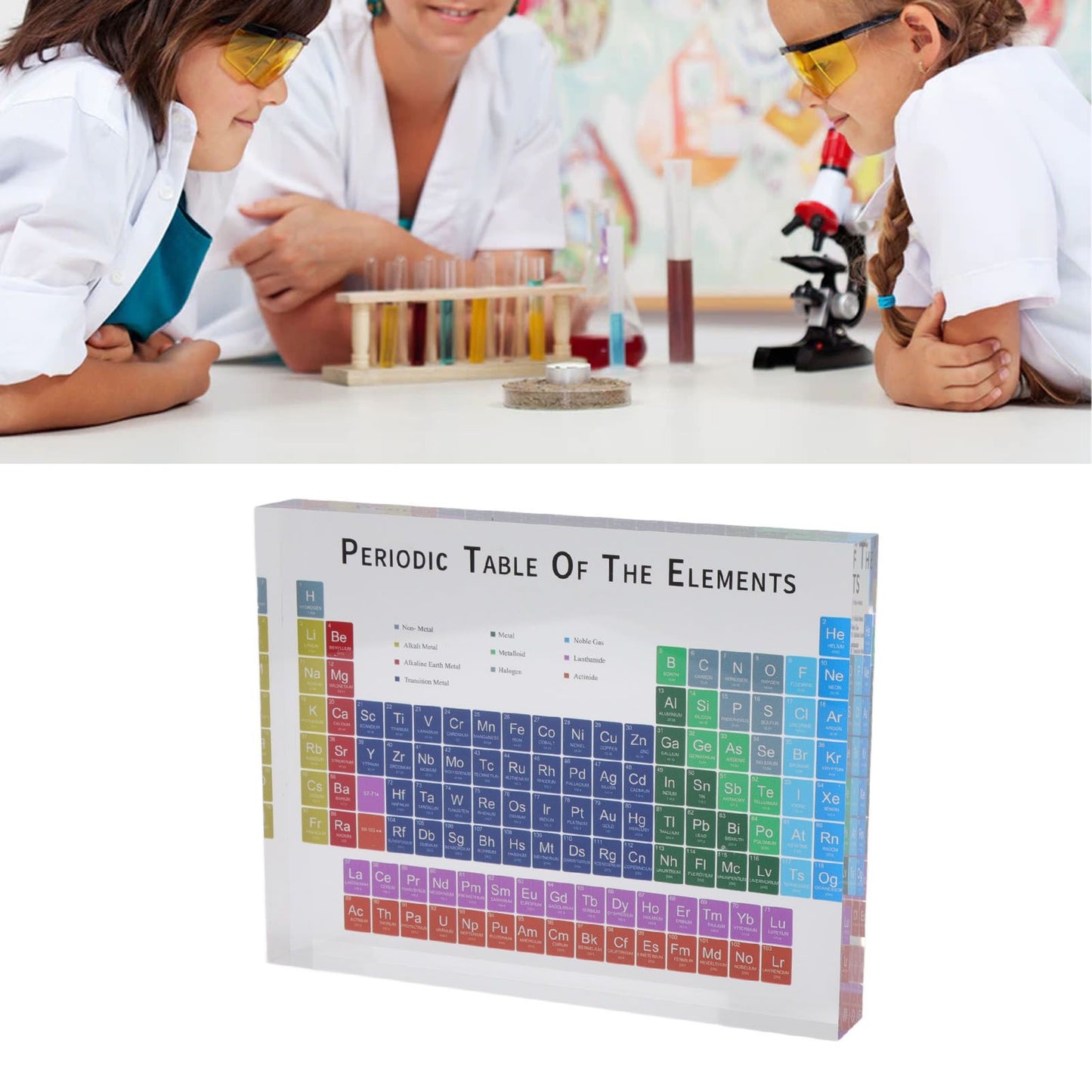 Educational Acrylic Periodic Table Decoration - Small Size Safe Odorless for Home