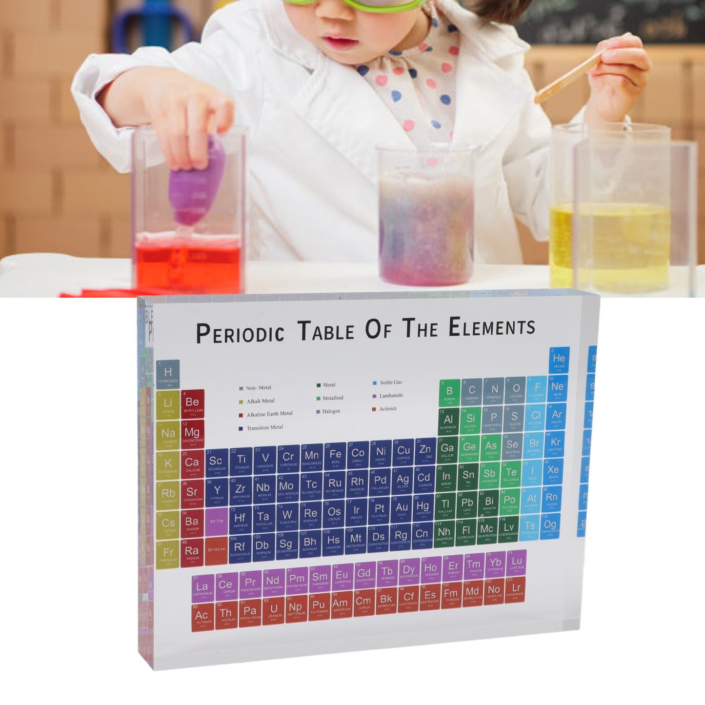 Educational Acrylic Periodic Table Decoration - Small Size Safe Odorless for Home