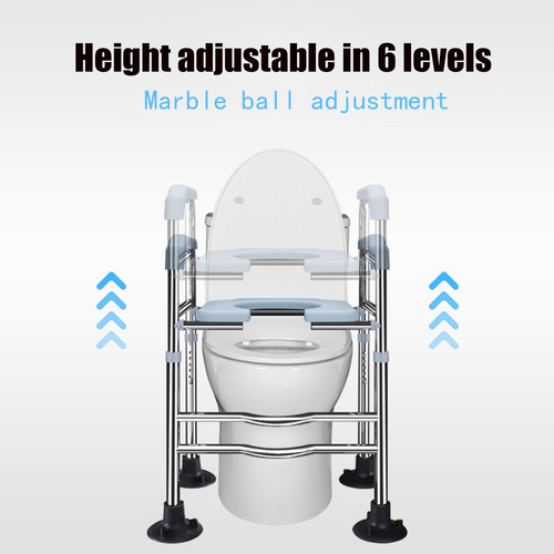 Adjustable Raised Toilet Seat with Cushion – Heavy Duty 150kg
