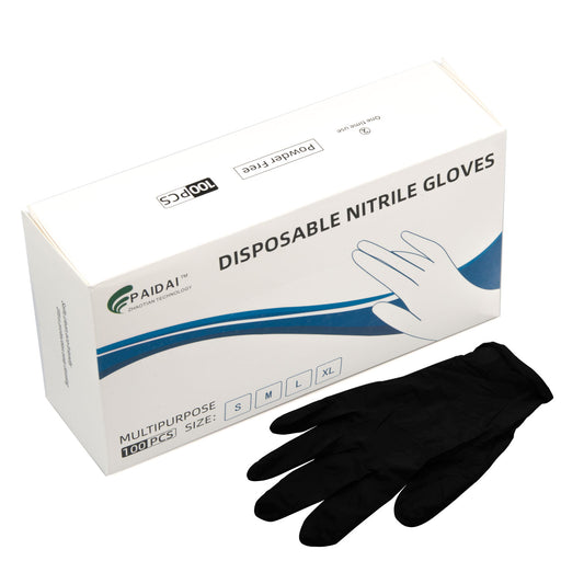 Heavy-Duty 6 Mil Nitrile Gloves - 100 Pack, Super Strong & Latex-Free for Industrial Use (Large)