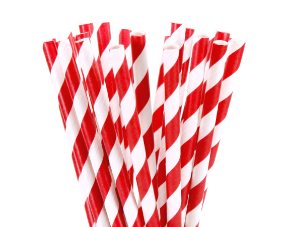 1000-Pack Red White Biodegradable Eco Paper Drinking Straws - Bulk Party & Cafe