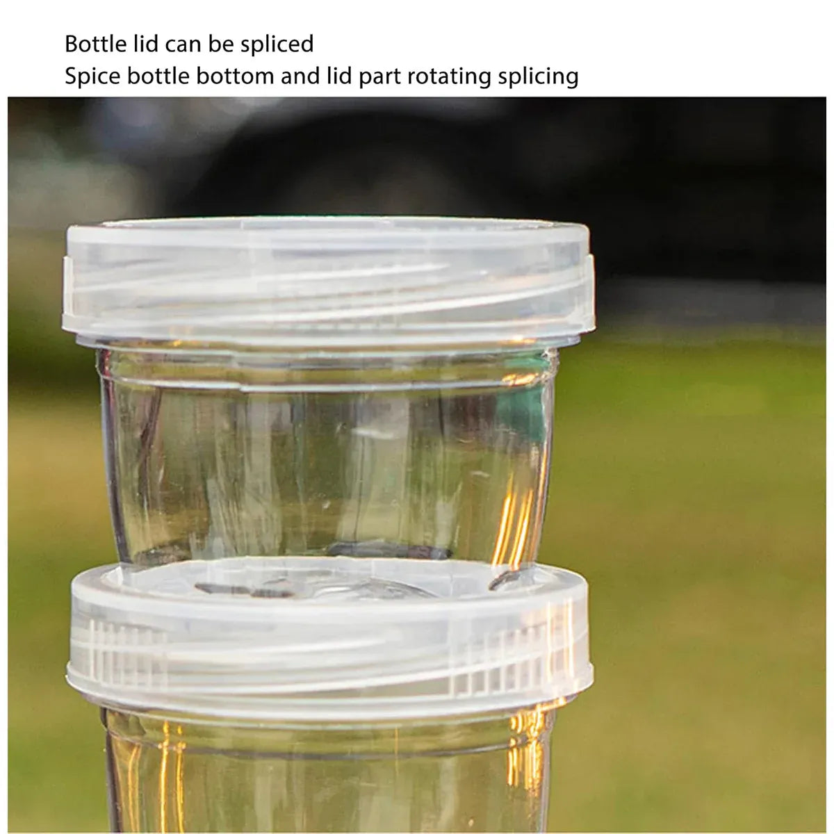 5PCS Outdoor Camping Spice Container Set Travel BBQ Seasoning Storage Box Use - White