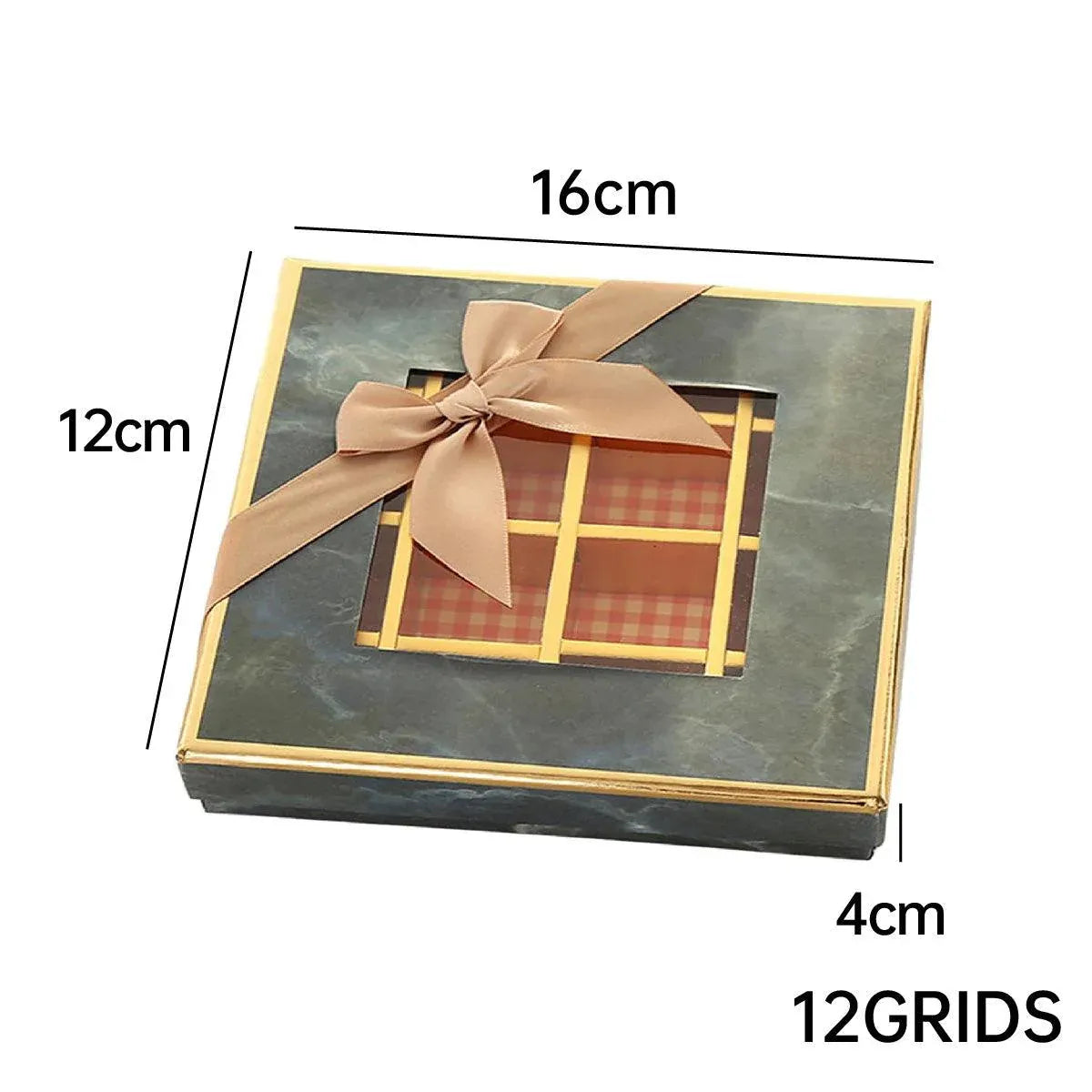 Valentine's Day Chocolate Box 9-Grid - Gift Display Window Gray 25-Pack