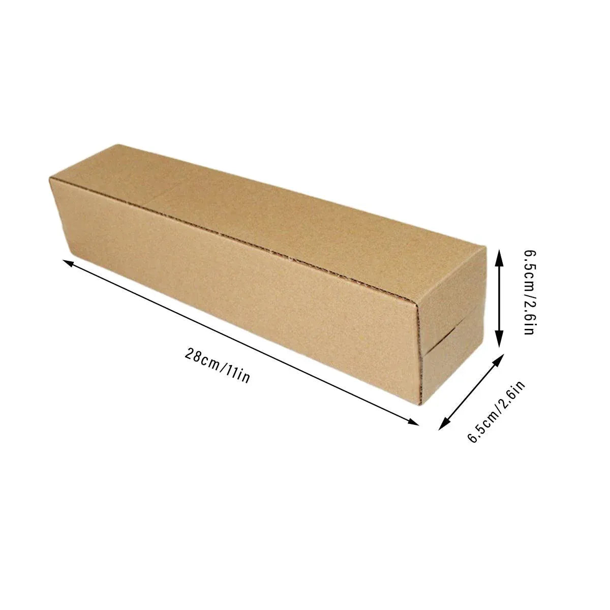 50pcs Long Strip Carton Flat Square Durable Shipping Boxes for Packaging Storage - 10cm x 10cm x 42cm