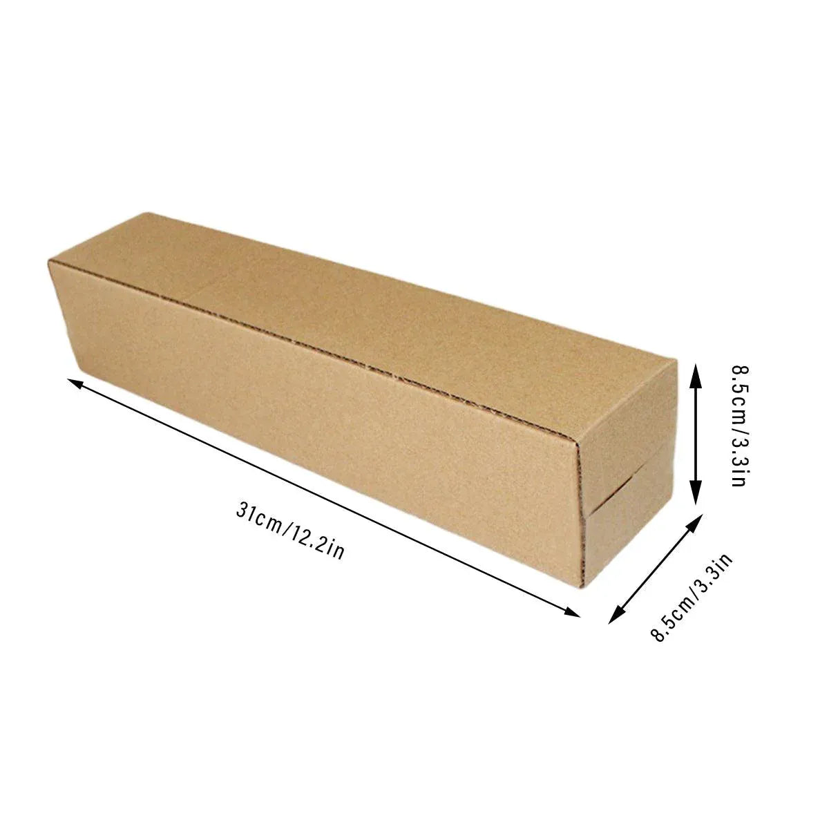 50pcs Long Strip Carton Flat Square Durable Shipping Boxes for Packaging Storage - 10cm x 10cm x 42cm