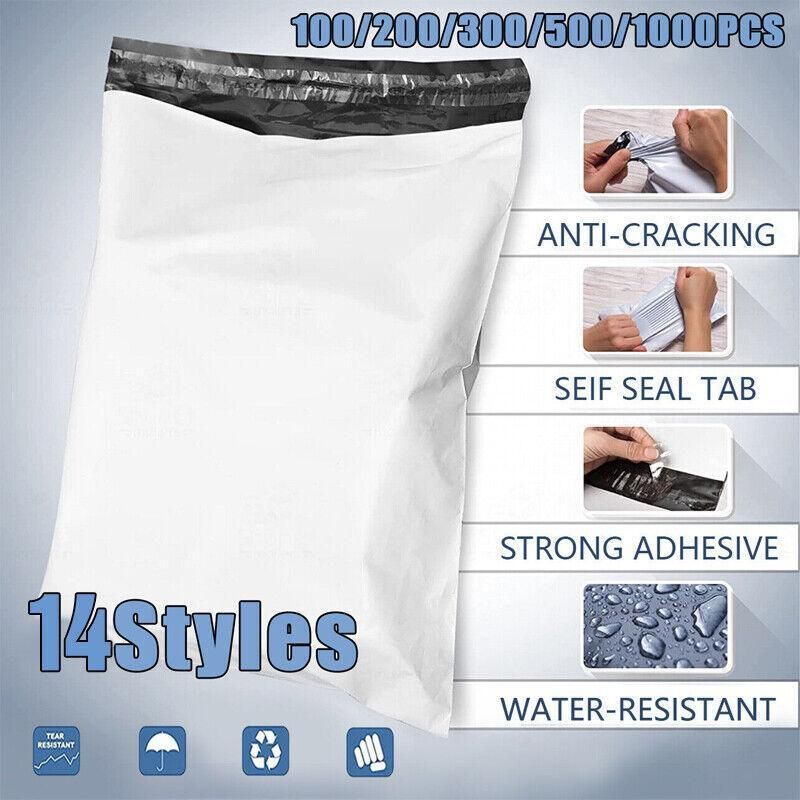 Poly Mailer Bags Mailing Satchel Plastic Courier Self Sealing Packing - 20*80cm *100 PCS