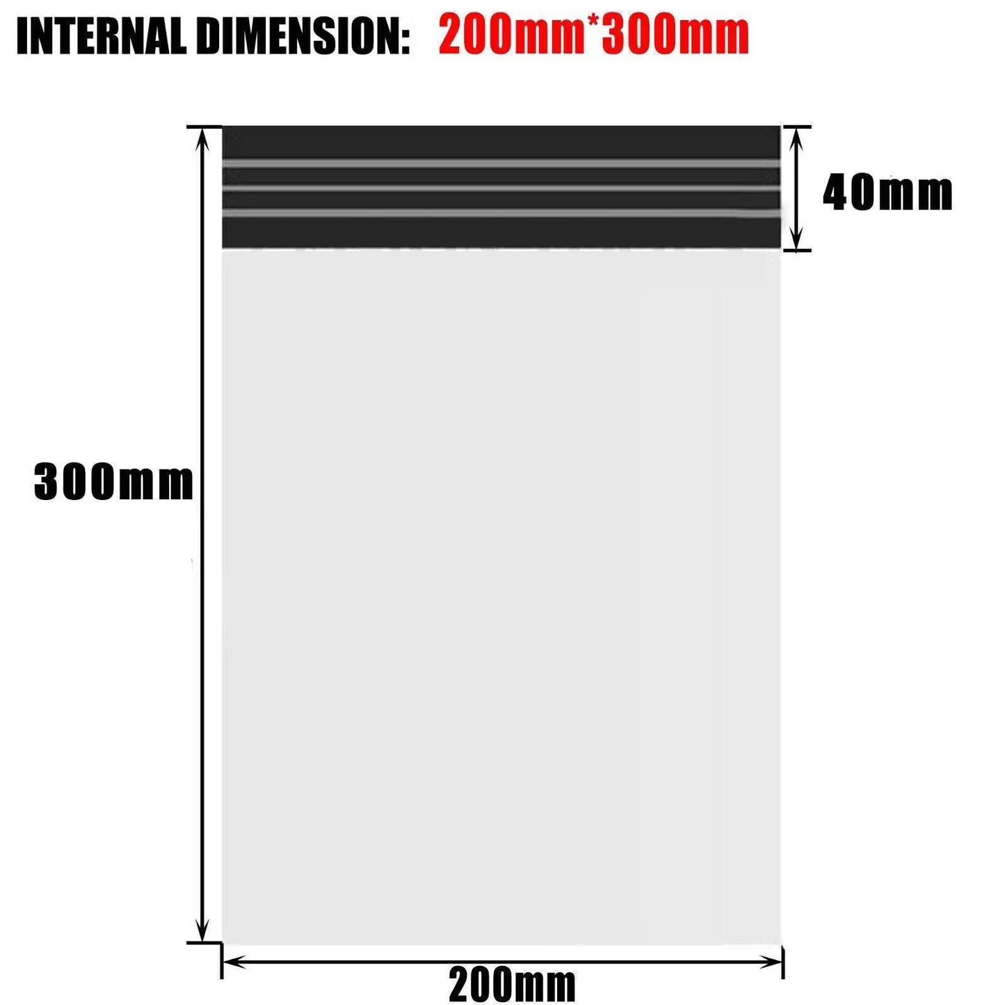 Poly Mailer Bags Mailing Satchel Plastic Courier Self Sealing Packing - 20*80cm *100 PCS