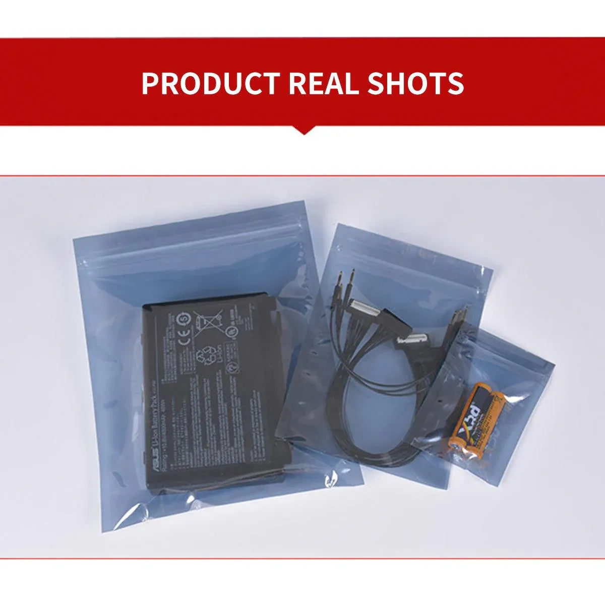 Plastic Self Sealing Bags 100PCS 5Sizes Anti Static Semi Transparent Resealable - 15x20cm