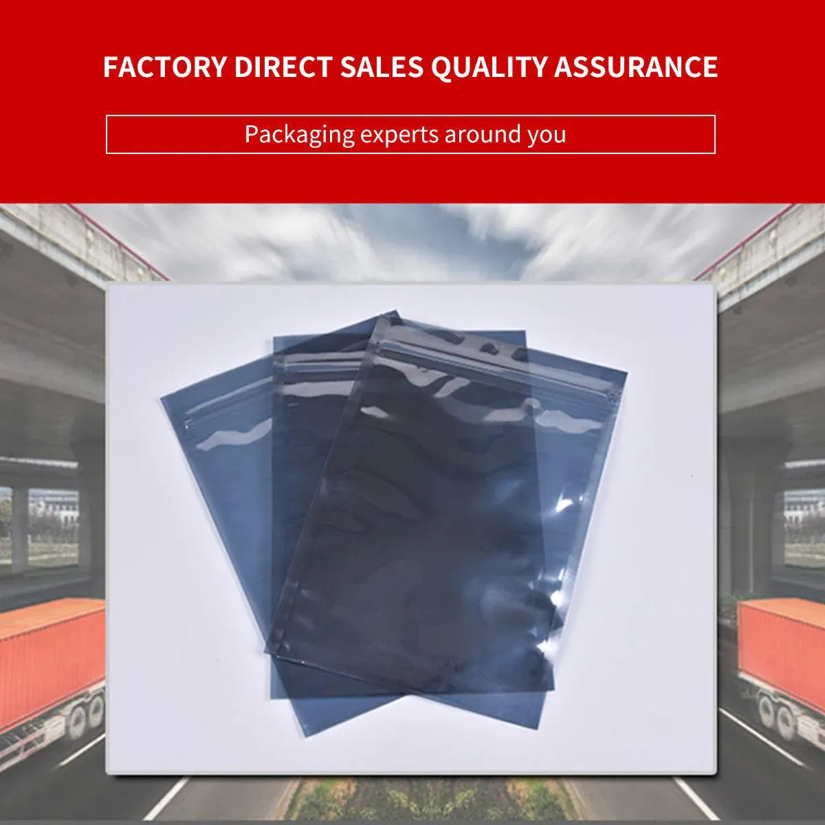 Plastic Self Sealing Bags 100PCS 5Sizes Anti Static Semi Transparent Resealable - 15x20cm