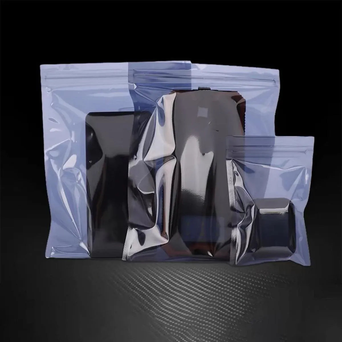 Plastic Self Sealing Bags 100PCS 5Sizes Anti Static Semi Transparent Resealable - 15x20cm