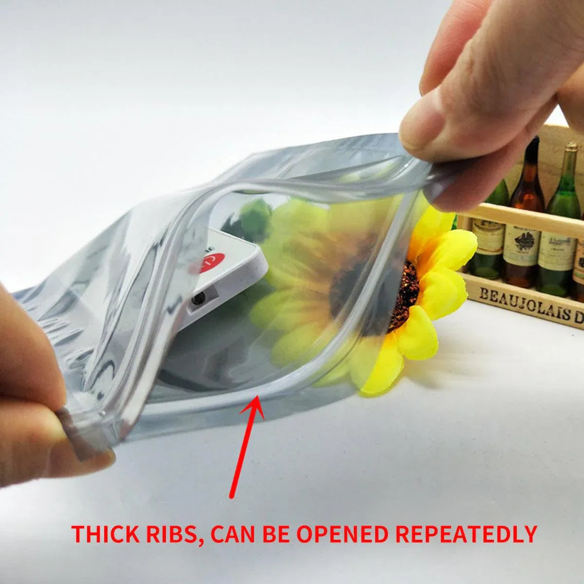Plastic Self Sealing Bags 100PCS 5Sizes Anti Static Semi Transparent Resealable - 15x20cm