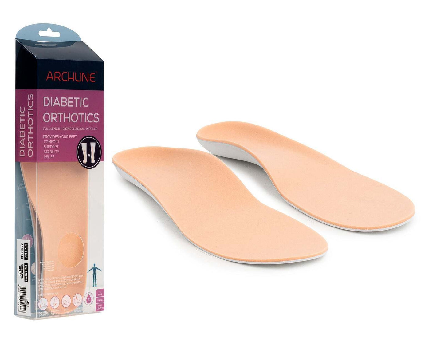 ARCHLINE Insoles Orthotics Full Length Arch Support Diabetics Plantar Fasciitis  - EUR 36