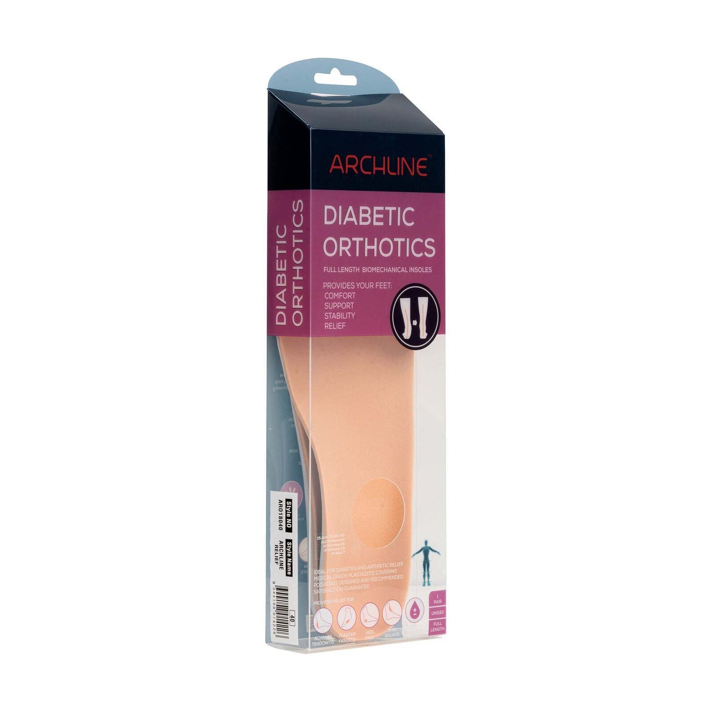 ARCHLINE Insoles Orthotics Full Length Arch Support Diabetics Plantar Fasciitis  - EUR 36