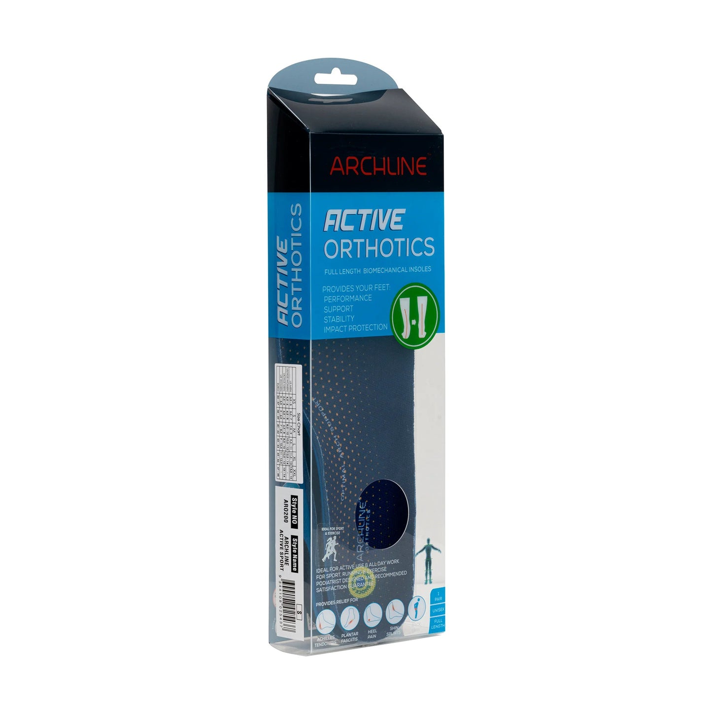 Archline Active Orthotics Full Length Arch Support - Sports & Exercise M (EU 40-42)