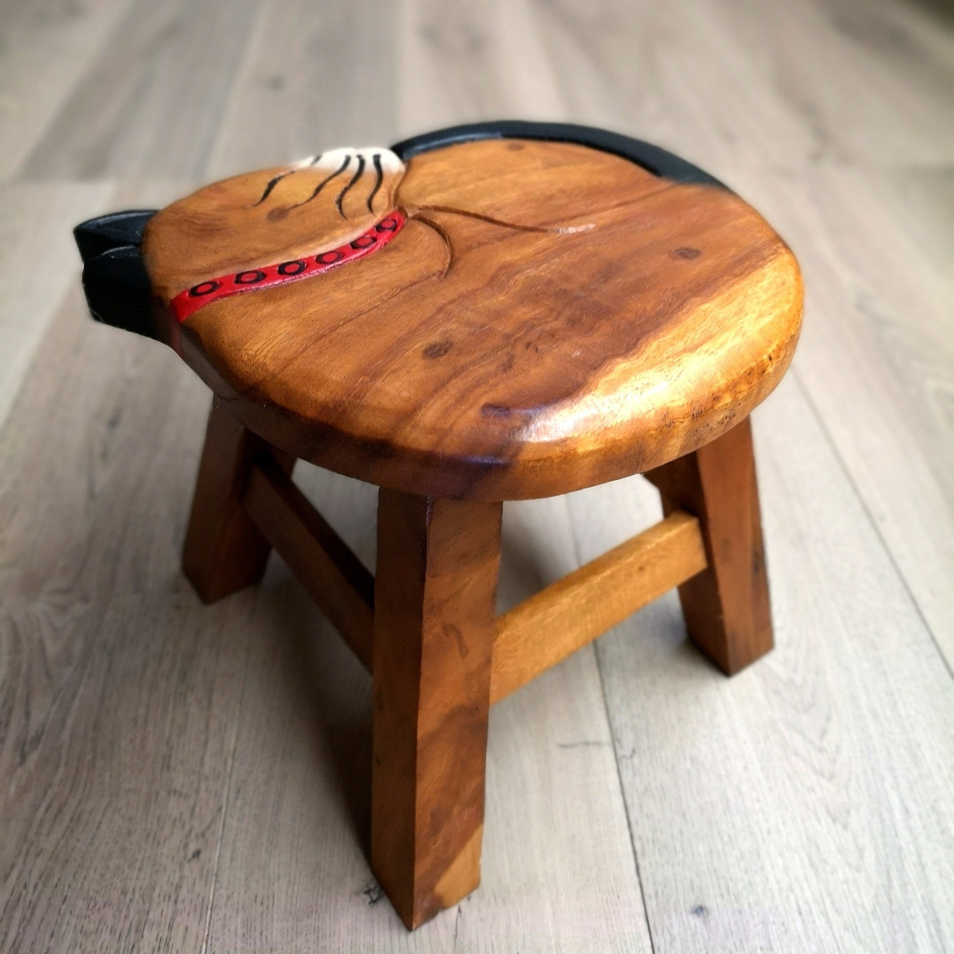 Premium Kids Wooden Cat Stool – Handmade Solid Wood Toilet Training and Step Stool