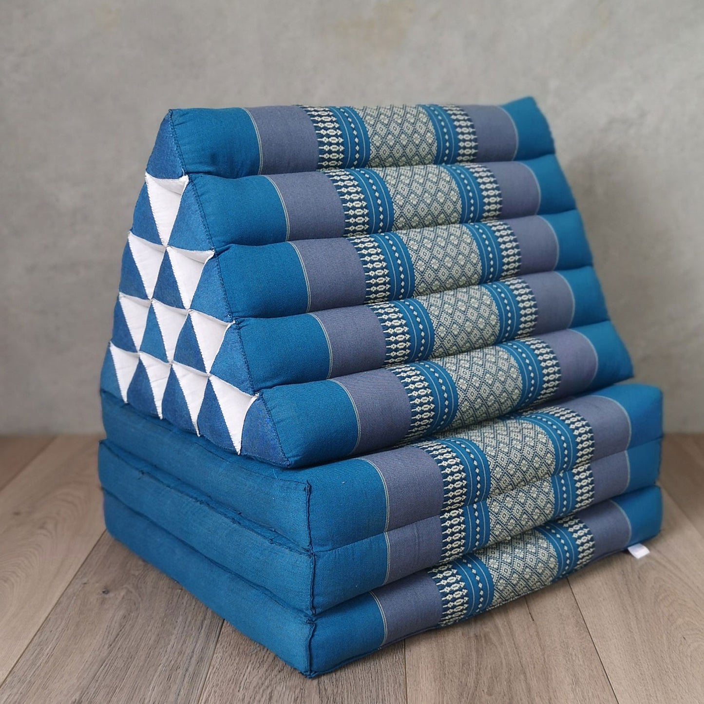 Jumbo Thai Triangle Pillow 3‑Fold – Handmade Kapok Daybed Cushion | Fold-Out Floor Mattress