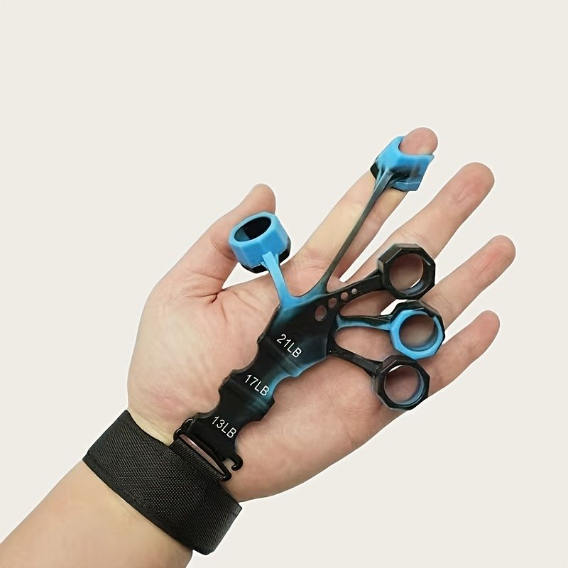 10 pcs Grey Finger Exerciser and Hand Strengthener - Adjustable Silicone Grip Strength Trainer for Physical Therapy, Athletes and Musicians - 13LB to 21LB Resistance Levels