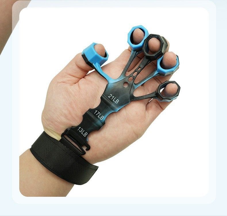 10 pcs Orange Finger Exerciser and Hand Strengthener - Adjustable Silicone Grip Strength Trainer for Physical Therapy, Athletes and Musicians - 13LB to 21LB Resistance Levels