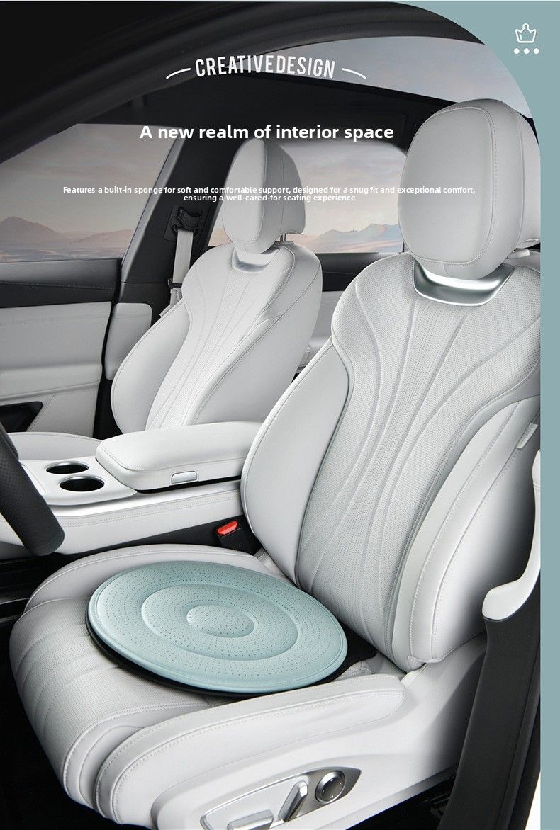 Beige 360 Degree Rotating Car Seat Cushion - 53cm Nano Tech Swivel Mobility Aid - Easy Vehicle Entry and Exit for Seniors, Breathable Non Slip Ergonomic Support for Home Office and Travel
