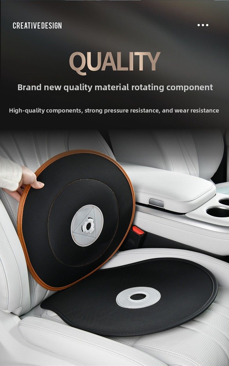 Gray 360 Degree Rotating Car Seat Cushion - 53cm Nano Tech Swivel Mobility Aid - Easy Vehicle Entry and Exit for Seniors, Breathable Non Slip Ergonomic Support for Home Office and Travel