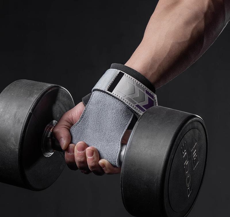 Heavy Duty Weightlifting Grips - Anti-Slip Leather Palm with Neoprene Wrist Support