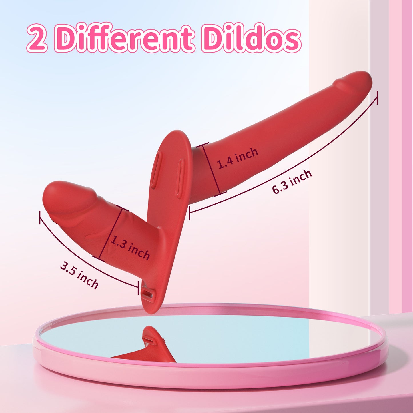 Black Dual-Ended Silicone Strap-On Dildo with Adjustable Leather Harness