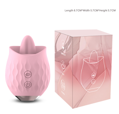 Pink Rosebud Flickering Tongue Vibrator - 10 Speed Clitoral & G-Spot Stimulator