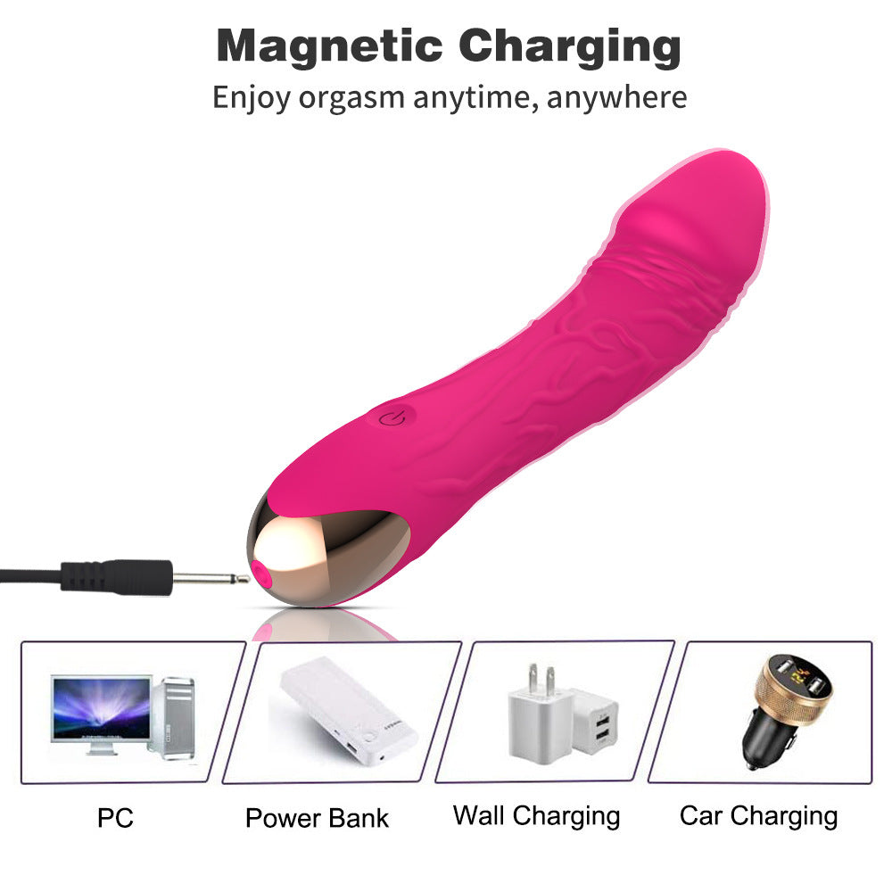 Dark Green G-Spot Vibrator - 20 Speed Rechargeable Silicone Wand