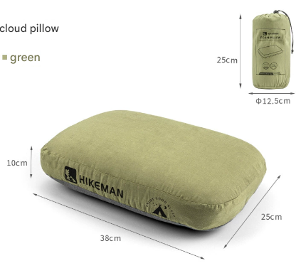 Green Memory Foam Travel Pillow - Portable Neck Support for Camping & Flights