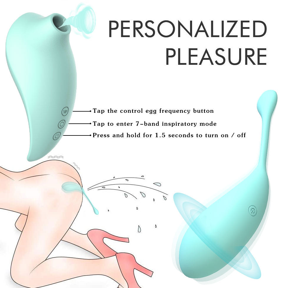 Green PulseWave Clitoral Sucker & G-Spot Vibrator - 7 Suction Modes Rechargeable