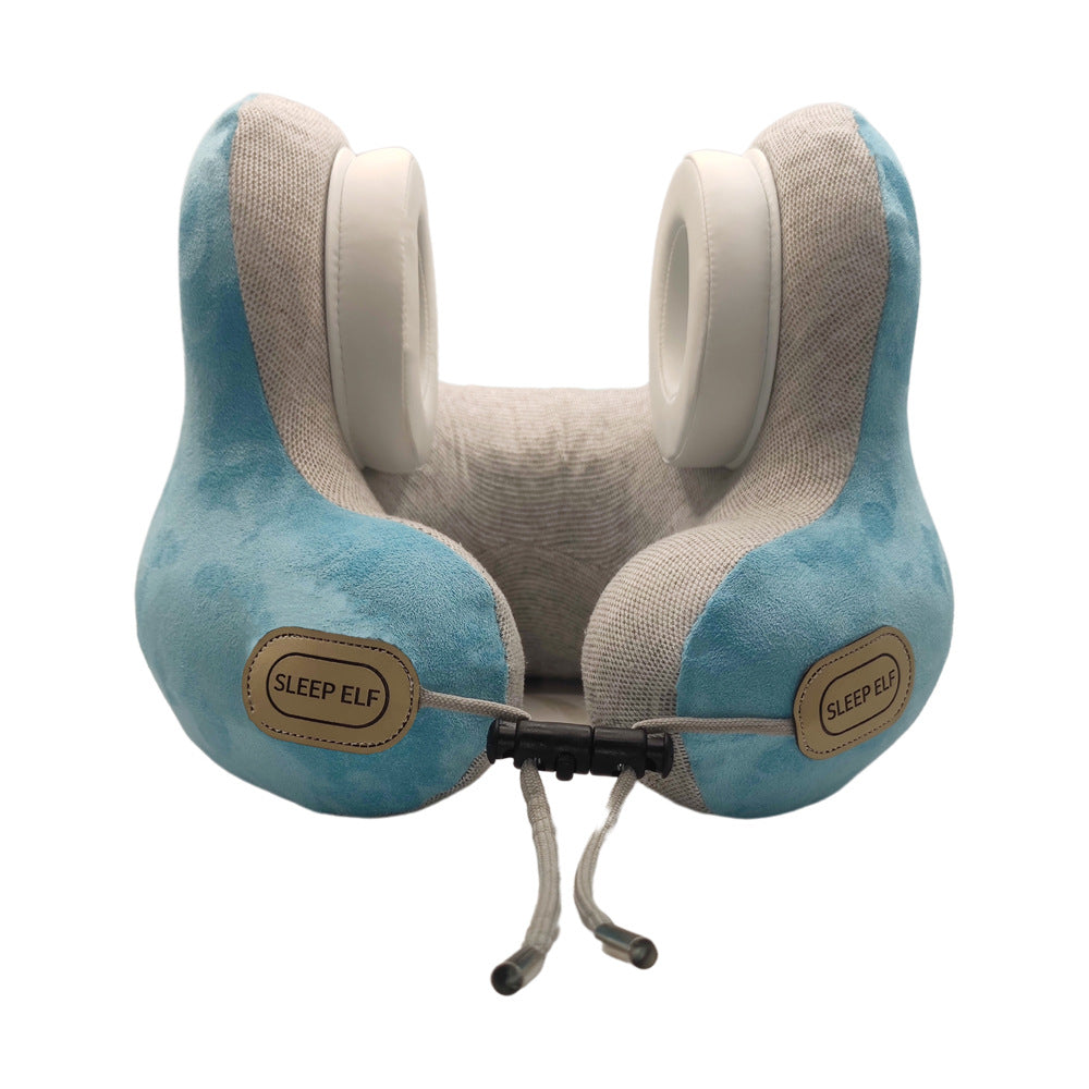 Smart Neck Pillow - Bluetooth Noise Reduction & Graphene Heating (Lake Blue)
