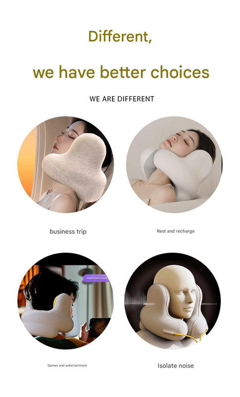 Smart Neck Pillow - Bluetooth Noise Reduction & Graphene Heating (Lake Blue)