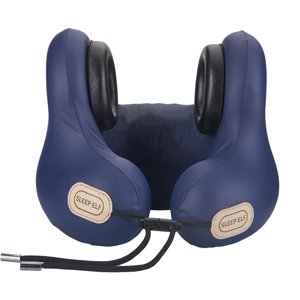 Smart Neck Pillow - Bluetooth Noise Reduction & Graphene Heating (Navy Blue)