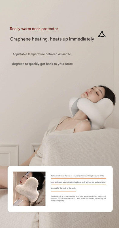 Smart Neck Pillow - Bluetooth Noise Reduction & Graphene Heating (Navy Blue)