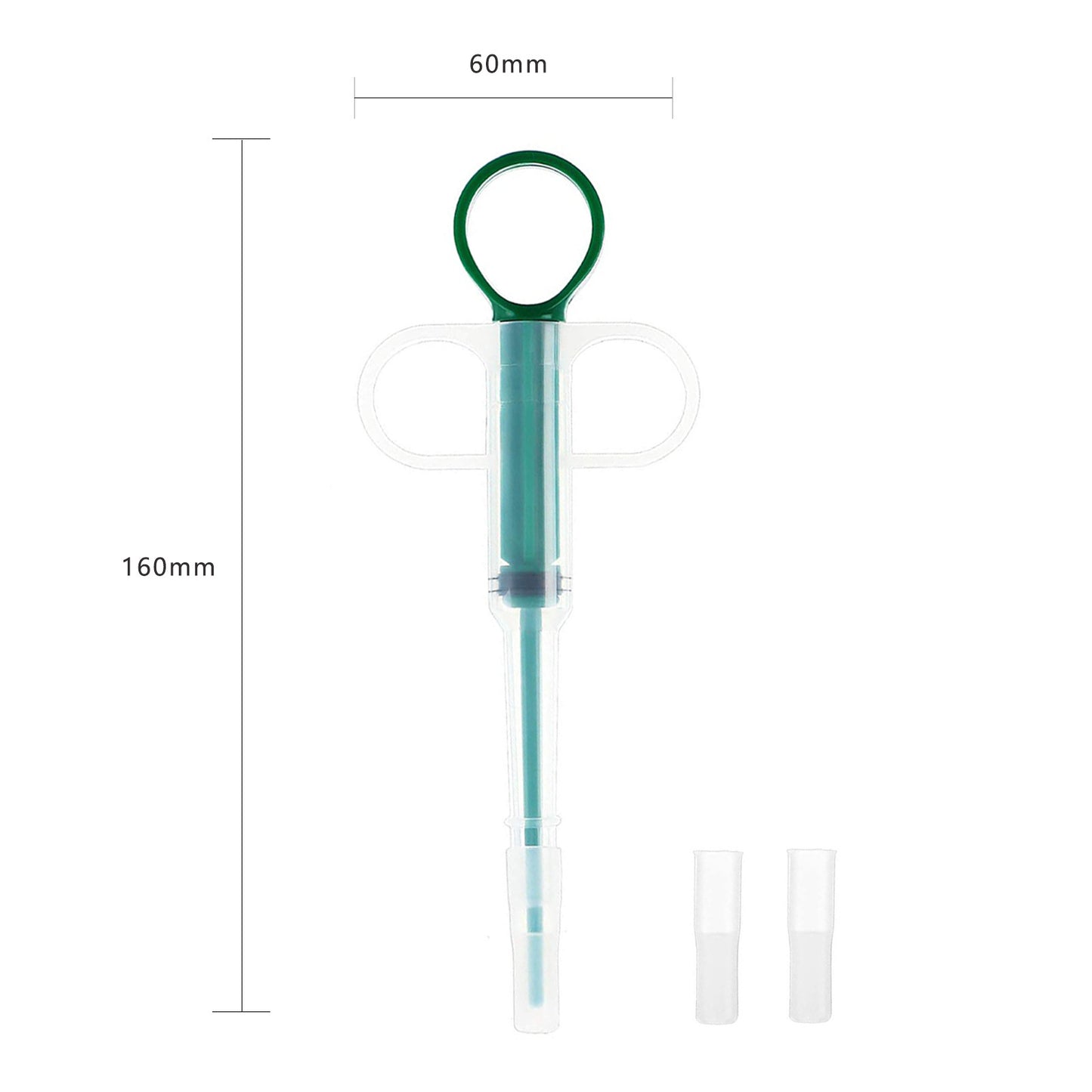 5-Pack 160mm Green Pet Pill Shooter – Soft Silicone Tip Feeder for Cats Dogs