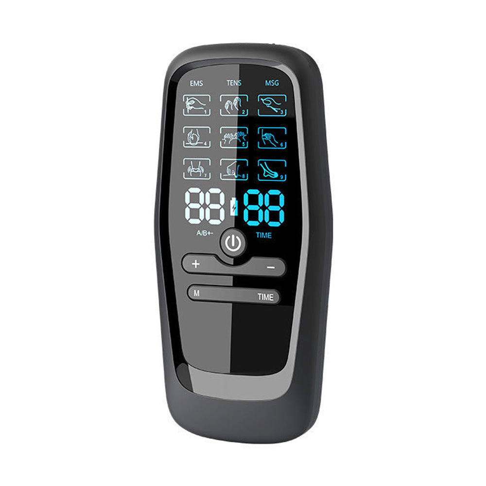 Dual Channel EMS TENS Massager - 9 Modes Pain Relief with 4 Pairs of Patches