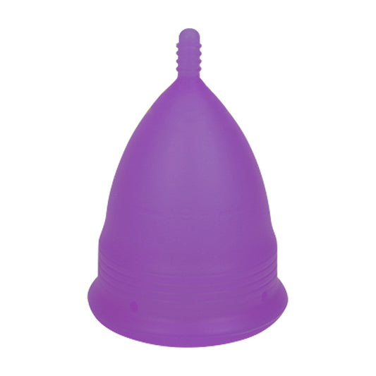 2PCS Reusable Medical Grade Silicone Menstrual Cup(L Size) & 2PCS Matching Sterilizer Box - Microwave Safe Disinfector Case, Heat Resistant 130°C (Purple Set)