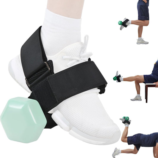 Heavy-Duty Ankle Strap Compatible for Weightlifting - Adjustable Foot Attachment for Leg Curls, Extensions & Hip Abductors
