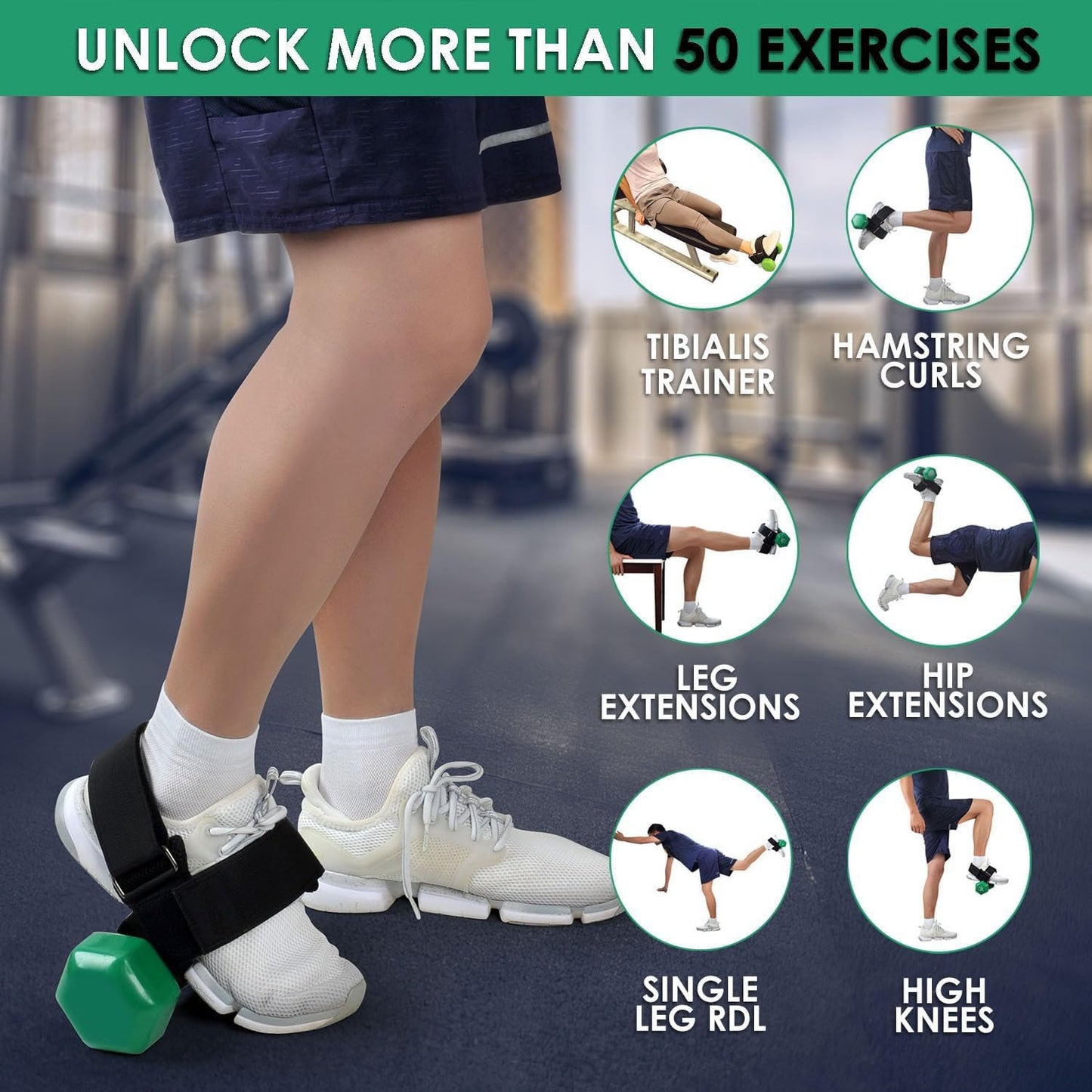 Pair Heavy Duty Ankle Straps for Weightlifting - Leg Curls Extensions & Abductors