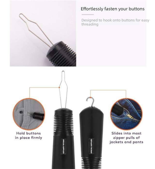 Grey Dressing Aid Tool – Button & Zipper Assistant for Elderly and People with Limited Mobility