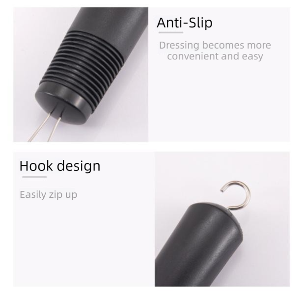 2 Pcs (Black and Grey) Dressing Aid Tool – Button & Zipper Assistant for Elderly and People with Limited Mobility
