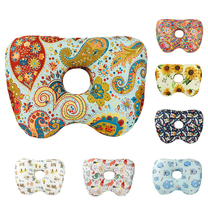 Cashew Blossom Hollow Ear Support Pillow - Adjustable Side Sleep Neck Cushion
