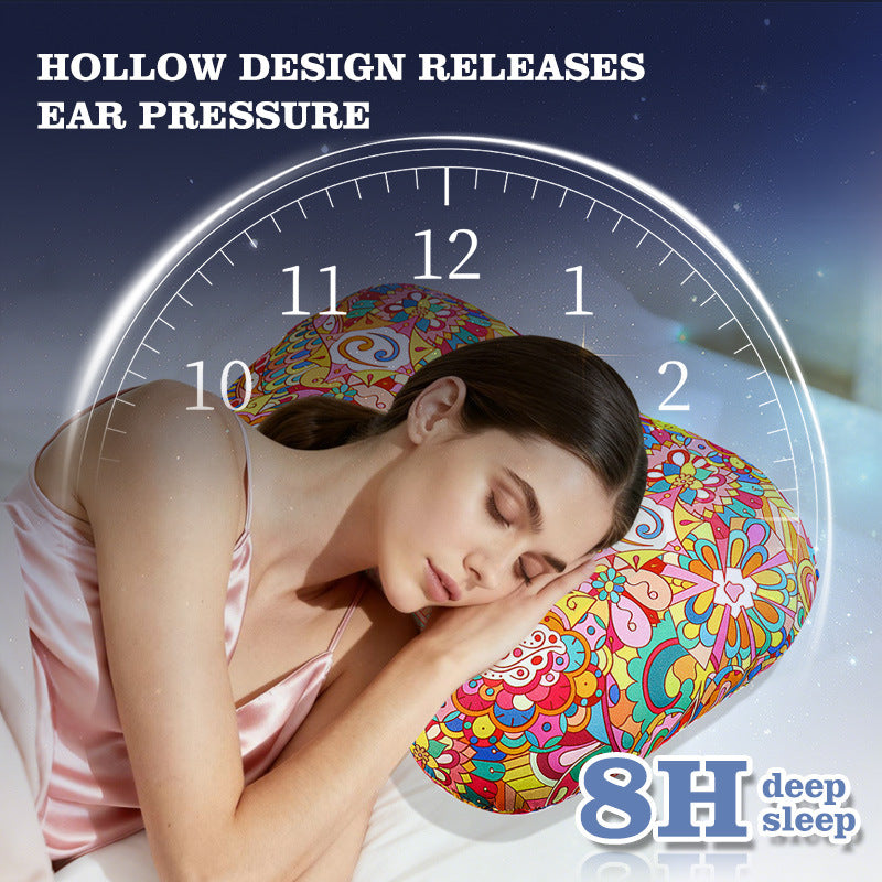 Cashew Blossom Hollow Ear Support Pillow - Adjustable Side Sleep Neck Cushion