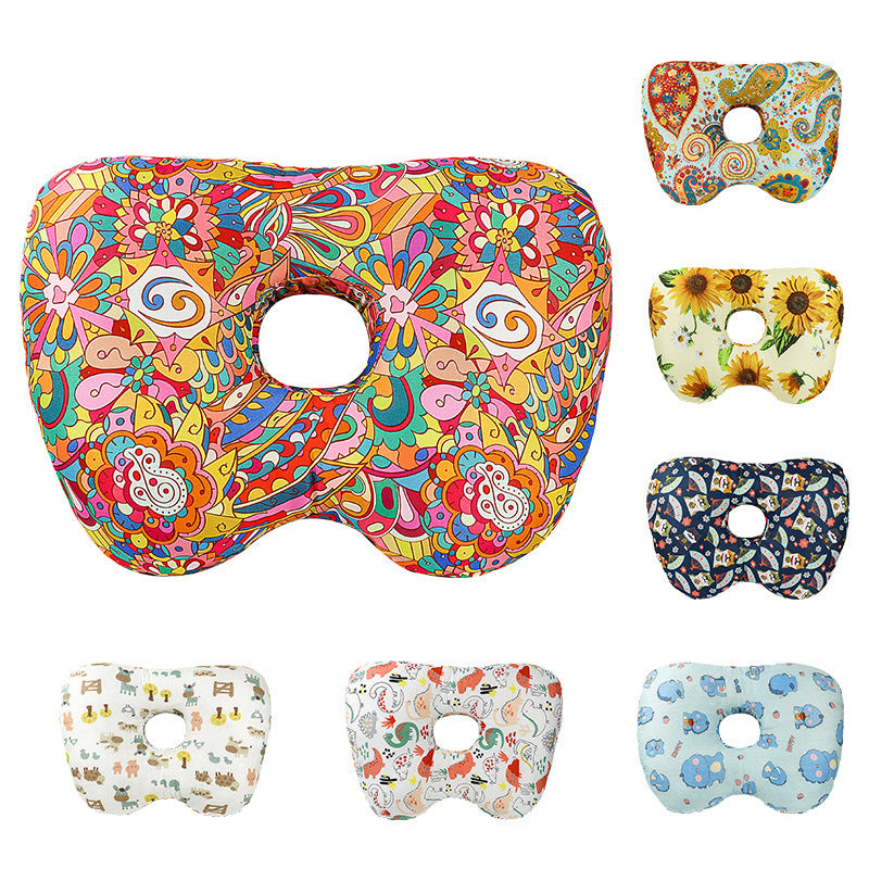 Rainbow Flower Hollow Ear Support Pillow - Adjustable Side Sleep Neck Cushion