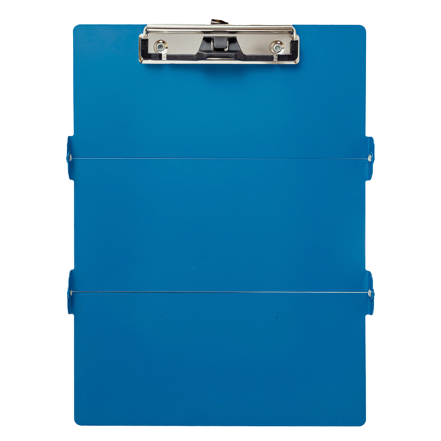 Blue Aluminium Tri-Fold Nursing Clipboard - A4 Document Holder with Pen Slot
